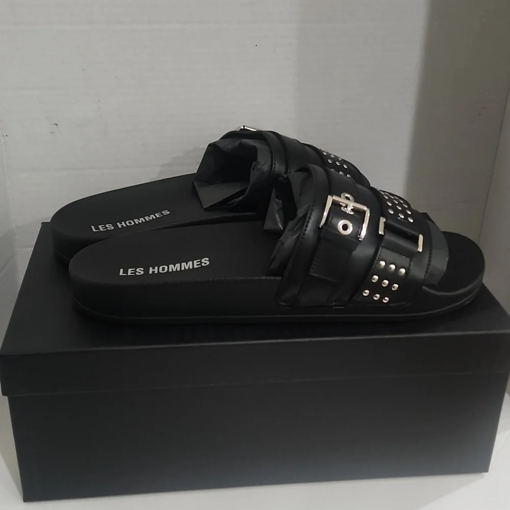 Authentic Les Hommes Calf Pasha Sandals M Size 12